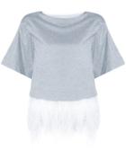 Le Ciel Bleu - Feather Top - Women - Cotton/feather - 36, Grey, Cotton/feather