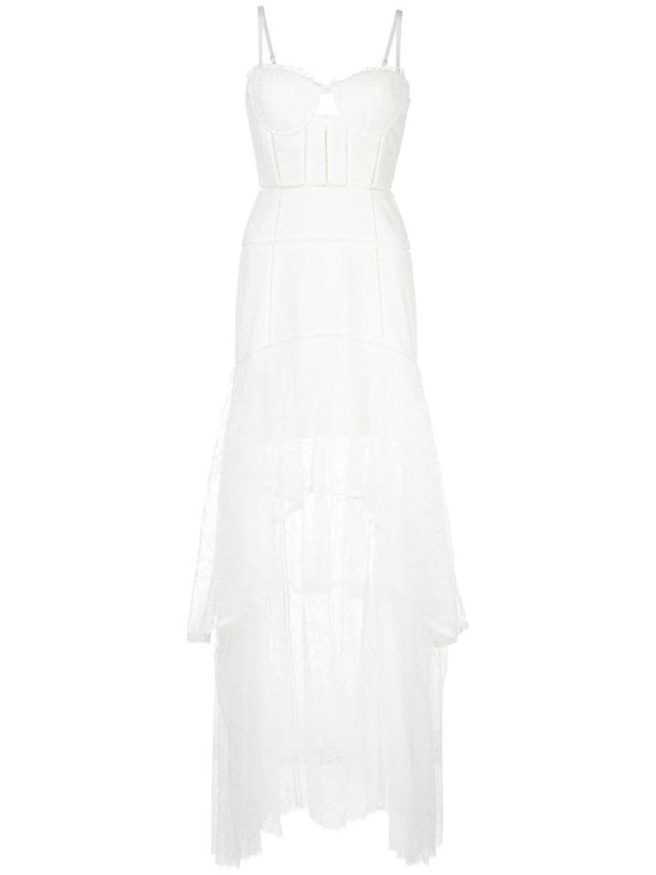 Jonathan Simkhai Embroidered Lace Bustier Gown - White
