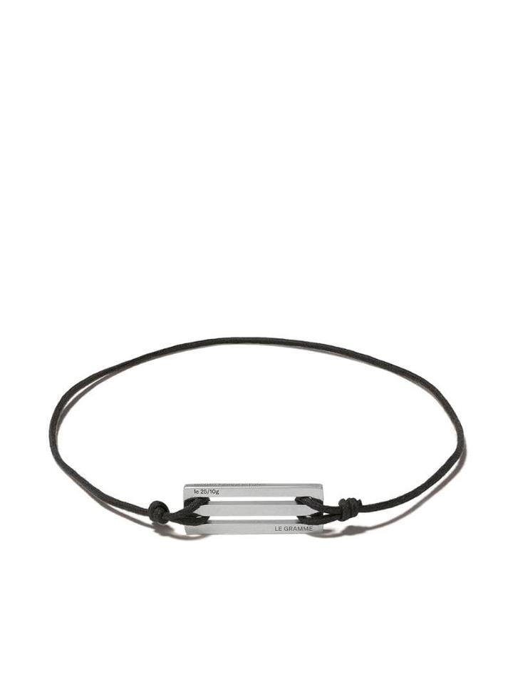 Le Gramme Cord Bracelet 25/10g - Silver/khaki