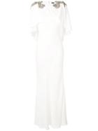 Alexander Mcqueen Crystal Embellished Long Dress - White