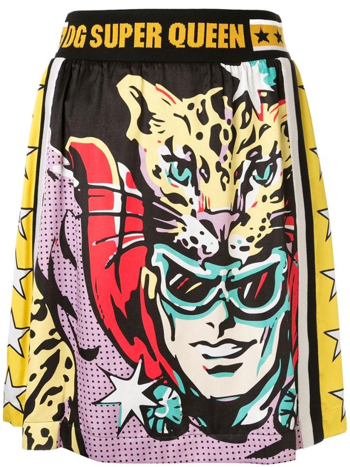 Dolce & Gabbana Super Heroines Print Skirt - Multicolour