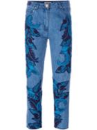 House Of Holland Deim Lace Overlay Skinny Jeans, Women's, Size: 6, Blue, Cotton