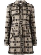 Giamba Floral Panelled Coat, Women's, Size: 44, Nude/neutrals, Cotton