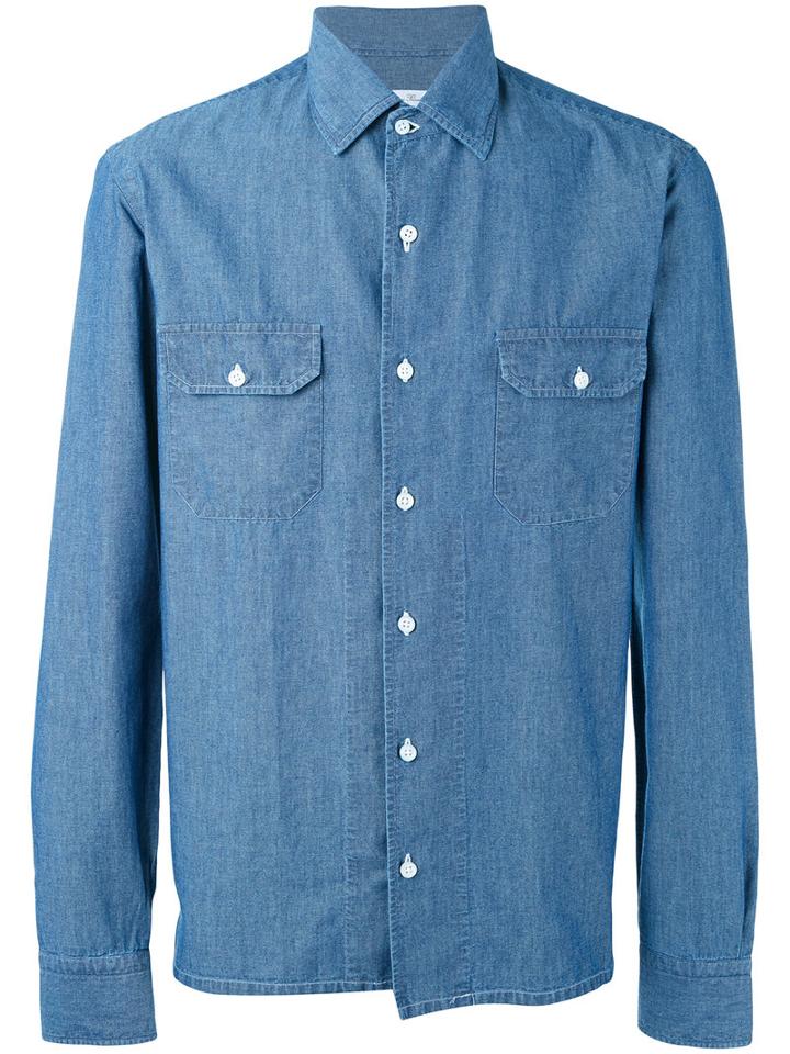 Salvatore Piccolo - Old America Shirt - Men - Cotton - 42, Blue, Cotton