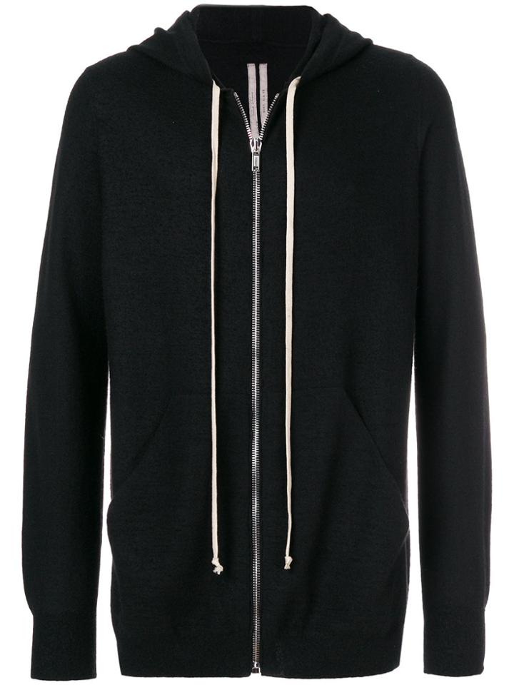 Rick Owens Drawstring Zipped Hoodie - Black