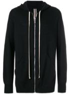 Rick Owens Drawstring Zipped Hoodie - Black