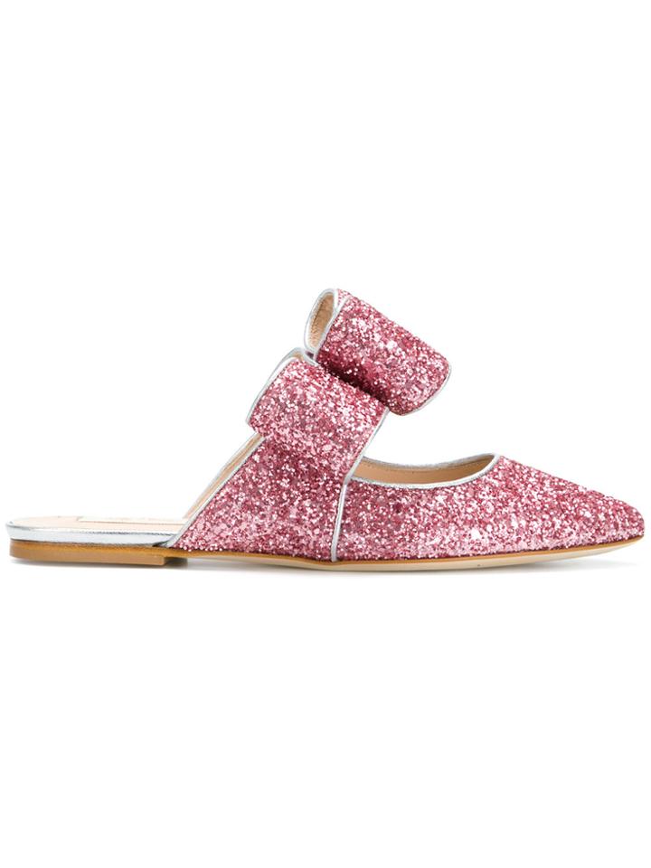 Polly Plume Wannabe Kiki Bow Mules - Metallic