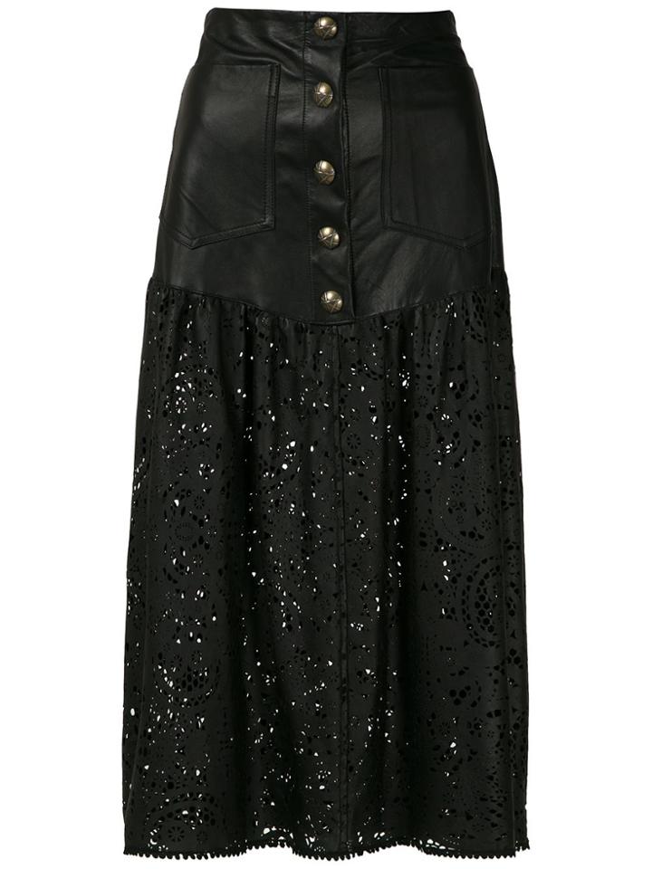 Andrea Bogosian Pix Midi Leather Skirt - Black