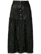 Andrea Bogosian Pix Midi Leather Skirt - Black