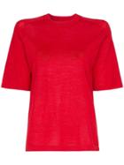 Carcel Short Sleeve Alpaca Wool T-shirt - Red