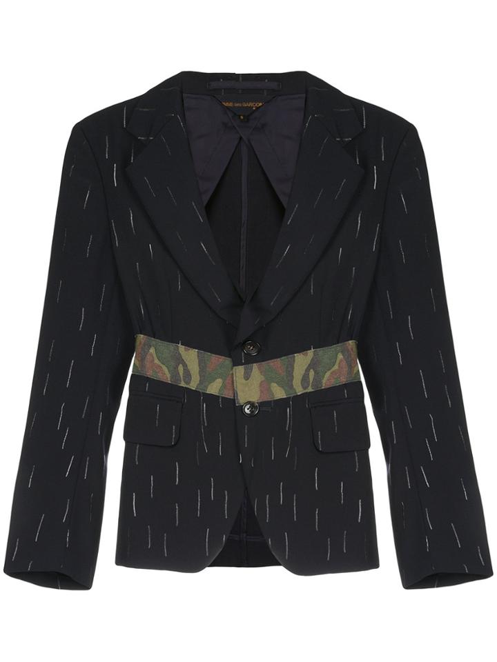 Comme Des Garçons Vintage Lines Pattern Blazer - Blue