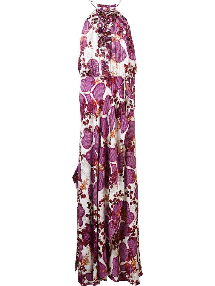 Diane Von Furstenberg Printed Maxi Dress, Women's, Size: 8, Pink/purple, Silk/polyester/spandex/elastane