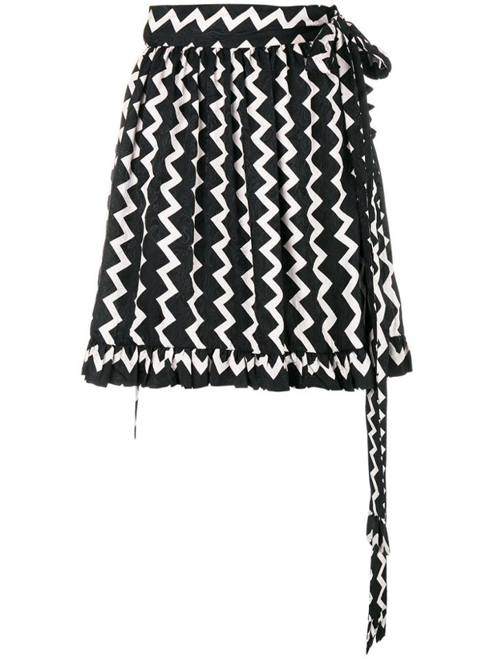 Stella Mccartney Zig-zag Print Mini Skirt - Black