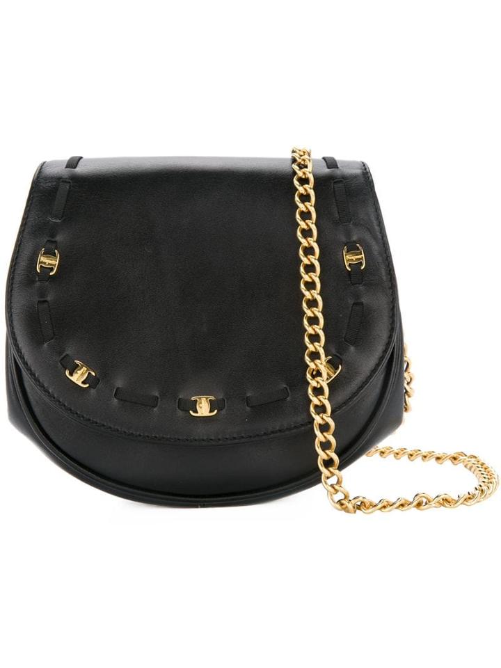 Salvatore Ferragamo Pre-owned Vara Chain Shoulder Bag - Black