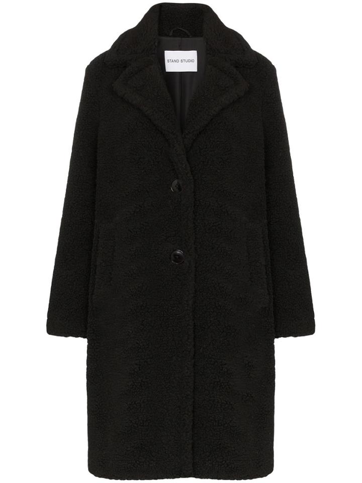 Stand Studio Lisen Teddy Fleece Coat - Black