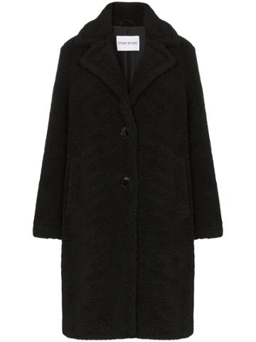 Stand Studio Lisen Teddy Fleece Coat - Black