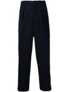 Marni Front Pleat Trousers, Men's, Size: 52, Blue, Cotton/polyamide/virgin Wool