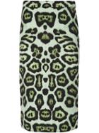 Givenchy Leopard Print Pencil Skirt, Women's, Size: 40, Green, Silk/acetate/spandex/elastane/viscose