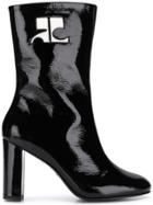 Courrèges Patent Ankle Boots - Black