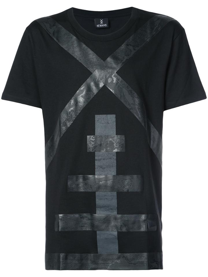 Newams Printed X T-shirt - Black