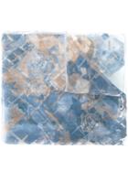 Chanel Vintage Rose Print Scarf, Women's, Blue