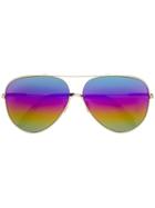 Victoria Beckham Rainbow Aviator Sunglasses - Gold
