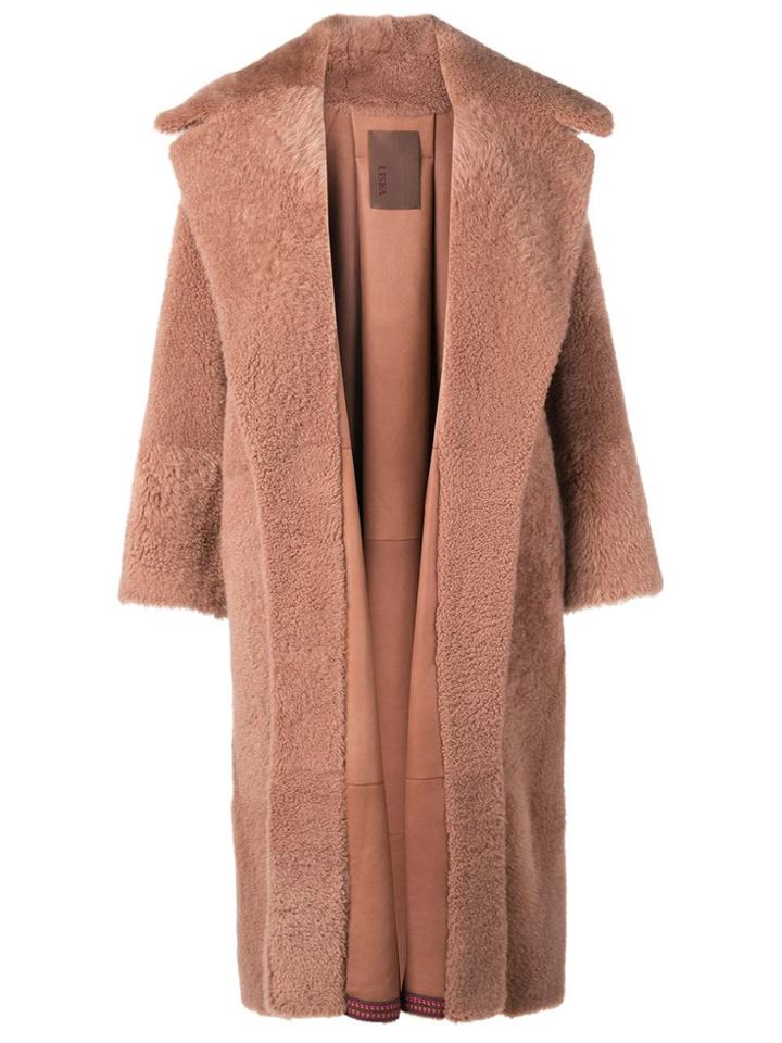 Liska Oversized Lapel Coay - Neutrals