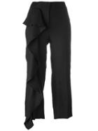 Dondup Cropped Trousers, Women's, Size: 38, Black, Linen/flax/viscose/cotton