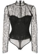 Jonathan Simkhai Embroidered Lace Bodysuit - Black