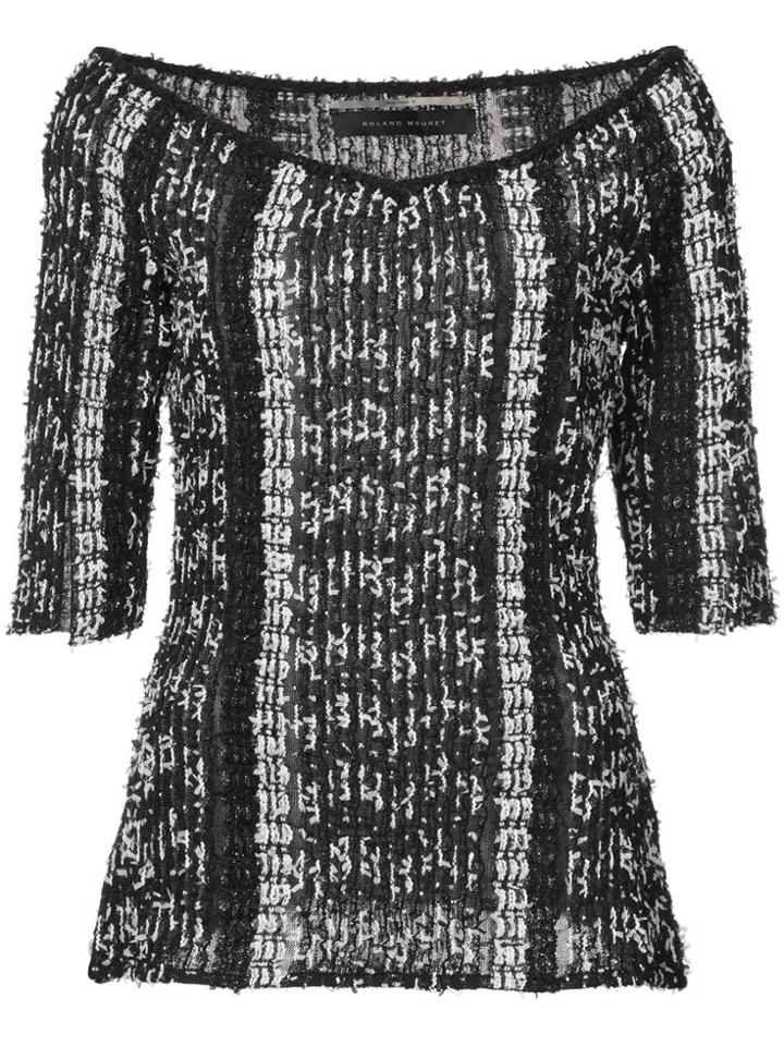 Roland Mouret Striped Knitted Top - Black