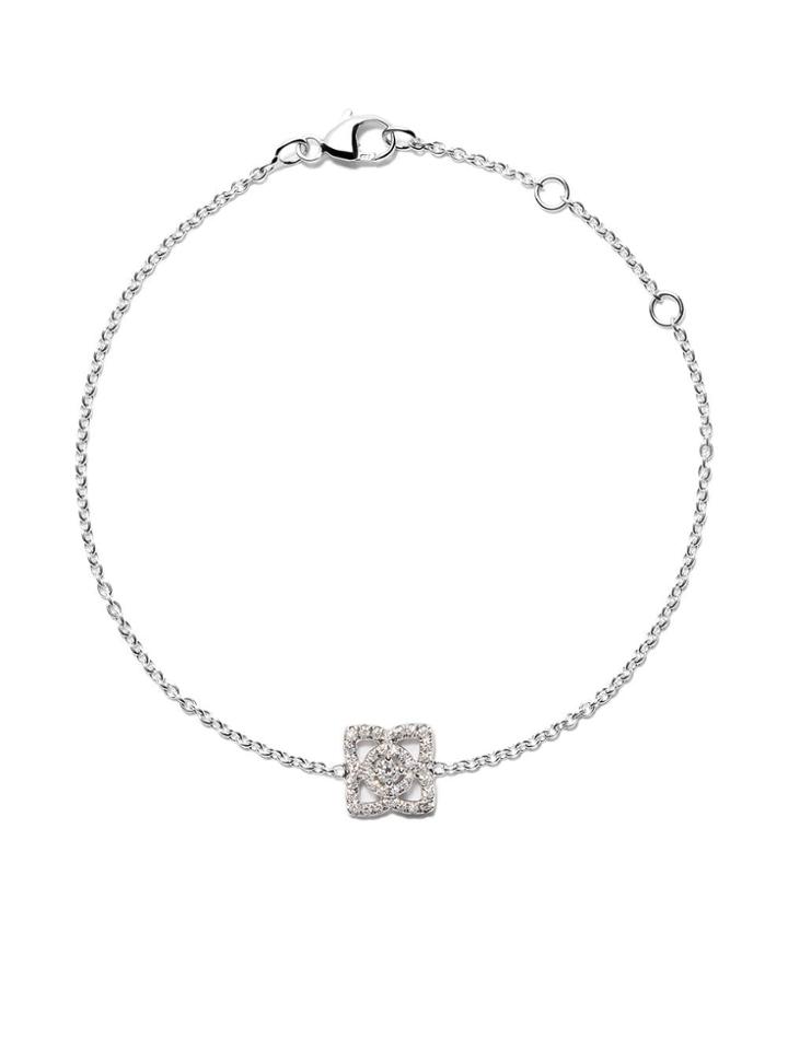 De Beers 18kt White Gold Enchanted Lotus One-motif Diamond Bracelet