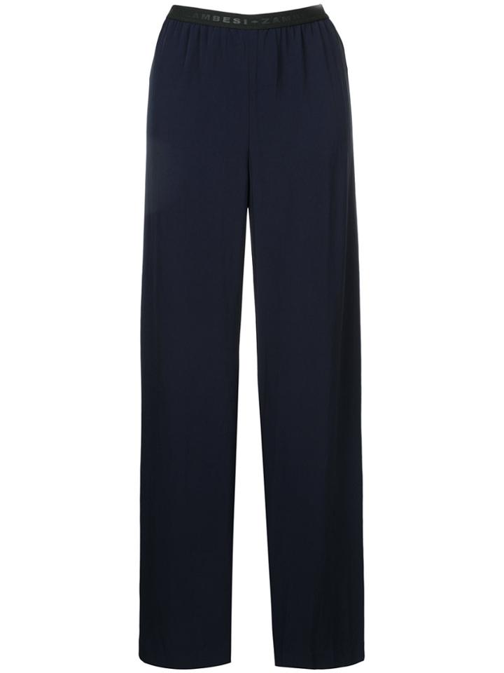Zambesi Pleated Wide Leg Trousers - Blue