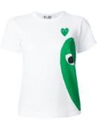 Comme Des Garçons Play Lateral Heart Print T-shirt, Women's, Size: Xs, White, Cotton