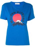 Maison Kitsuné 'mont Fuji' T-shirt, Women's, Size: Large, Blue, Cotton