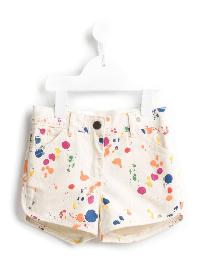 Stella Mccartney Kids Emma Splat Denim Shorts, Girl's, Size: 12 Yrs, Nude/neutrals