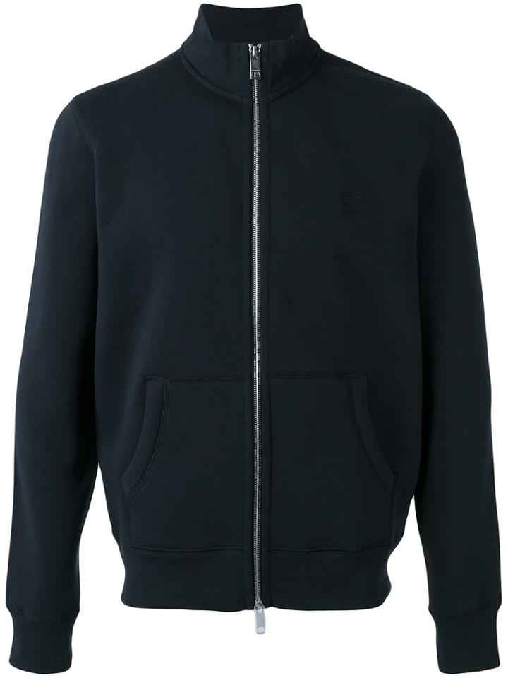 Burberry Front Zip Sweatshirt - Blue