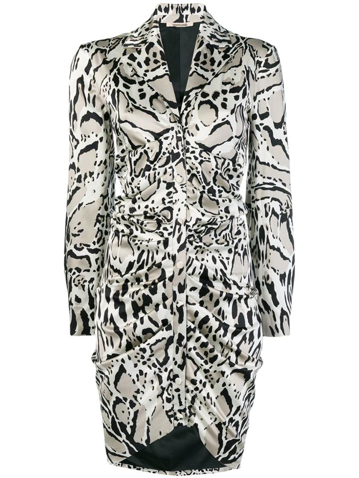 Roberto Cavalli Animal Print Shirt Dress - Nude & Neutrals