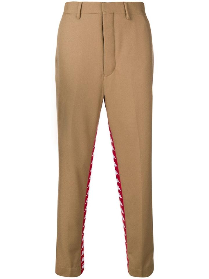 Kappa Side Stripe Tapered Trousers - Neutrals