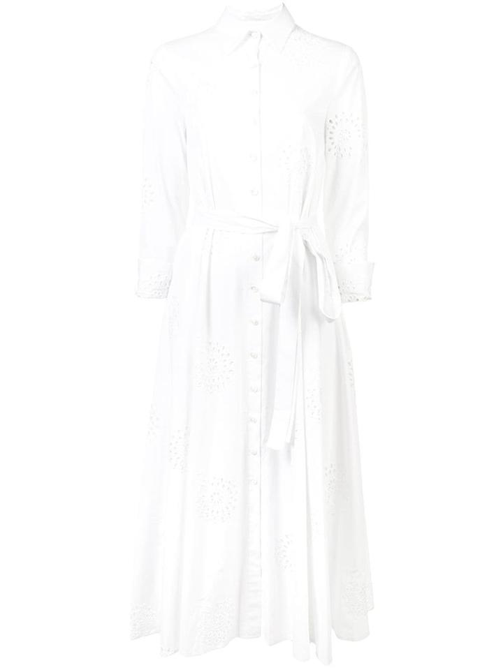 Carolina Herrera Perforated Shirt Dress - White