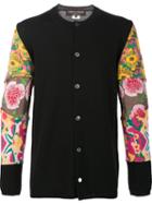 Comme Des Garçons Homme Plus Floral Sleeve Cardigan, Men's, Size: Medium, Black, Wool
