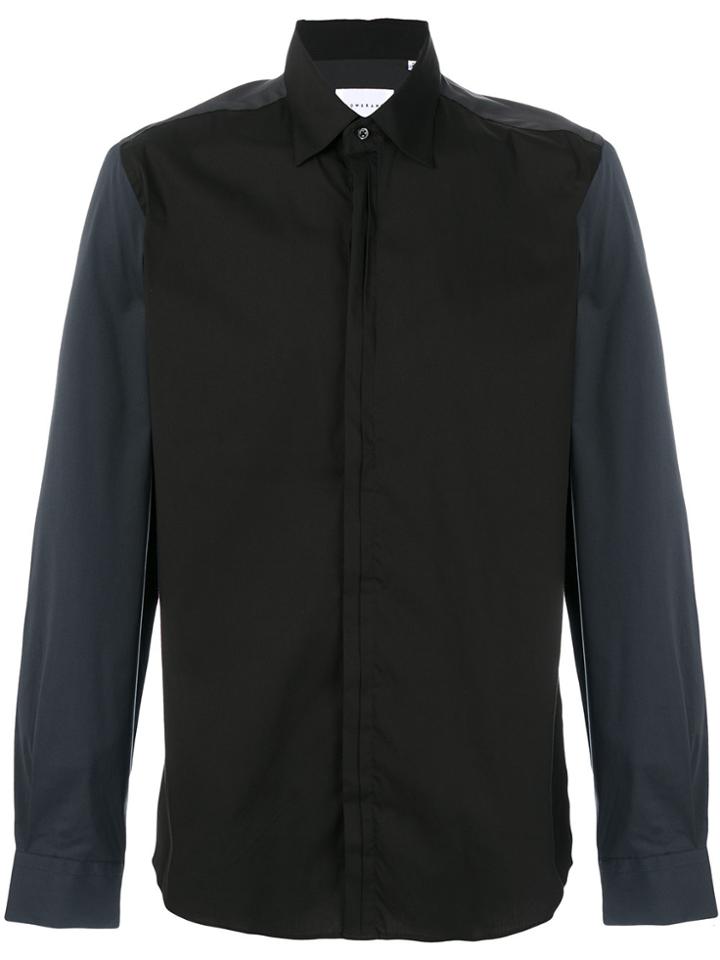 Low Brand Panelled Shirt - Black
