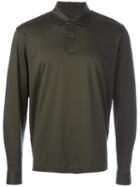 Z Zegna Long Sleeve Polo Shirt, Men's, Size: Xl, Green, Cotton