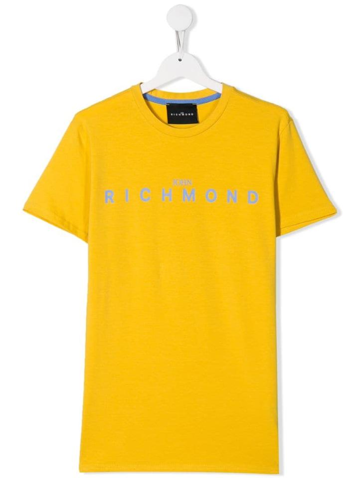 John Richmond Junior Teen Logo Print T-shirt - Yellow