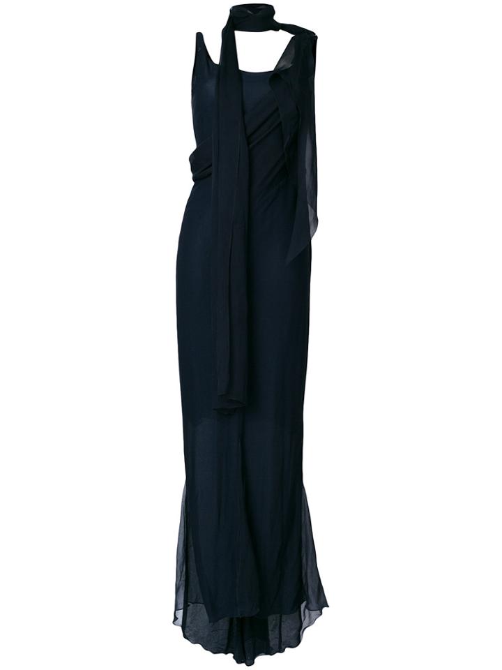 Chanel Vintage Draped Evening Gown - Blue