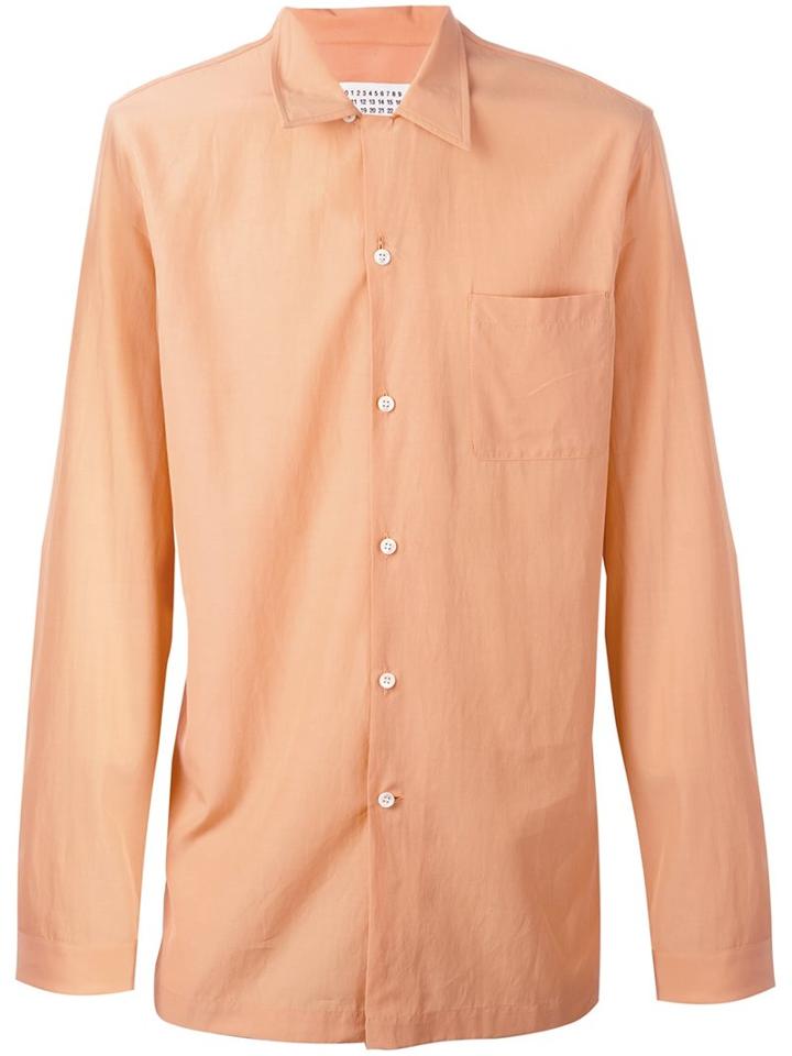 Maison Margiela Classic Long Sleeve Shirt, Men's, Size: 40, Yellow/orange, Cotton/cupro
