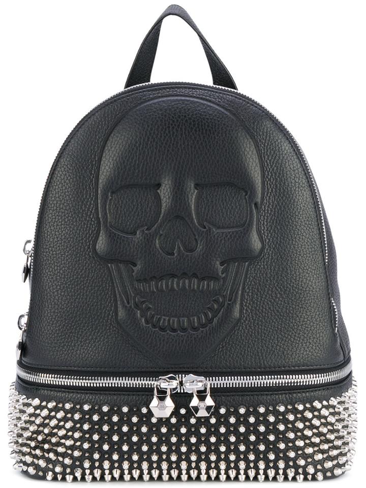 Philipp Plein Studded Skull Backpack - Black