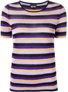 Just Cavalli Sparkly Knit Striped T-shirt - Purple