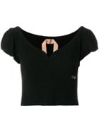 No21 Knitted Cropped Top - Black