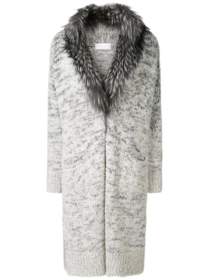 Fabiana Filippi Fur Collar Cardi-coat - Grey