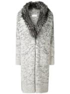 Fabiana Filippi Fur Collar Cardi-coat - Grey